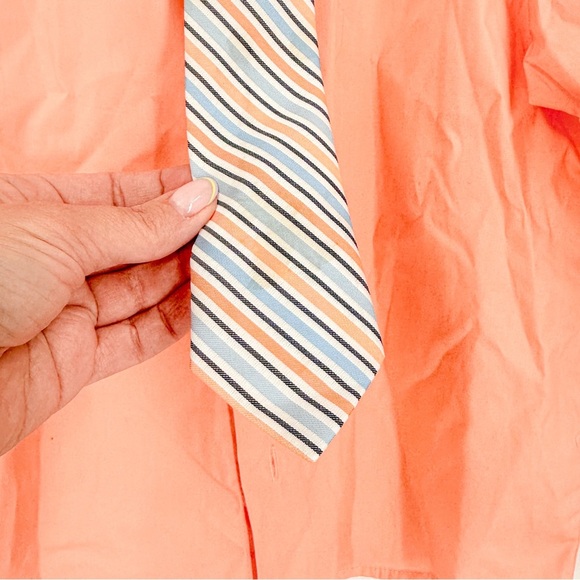 Van Heusen Orange Button Down Shirt Classic Formal - Picture 2 of 4